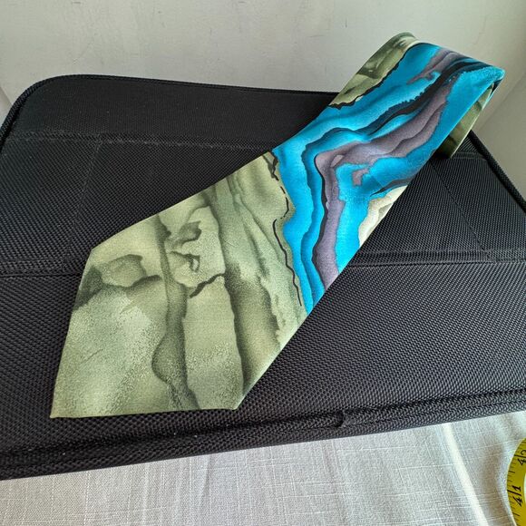 J. Garcia Other - J. Garcia Liquid Torso Fifty Three Men’s Tie Vibrant Blue Green Black Swirl